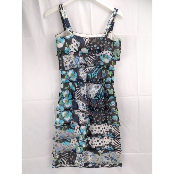 Cardise Canadian made strap ruffle print Dress size 4 women's - Picture 2 of 9